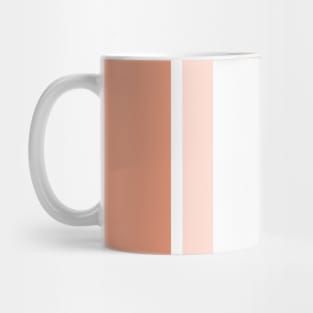 Color Block Stripes Peach and Salmon Pink Mug